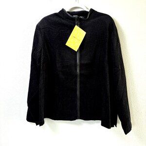 Jessica Holbrook Easycare Jacket Coat Size 2X Black Snake Print Full Zip NWT